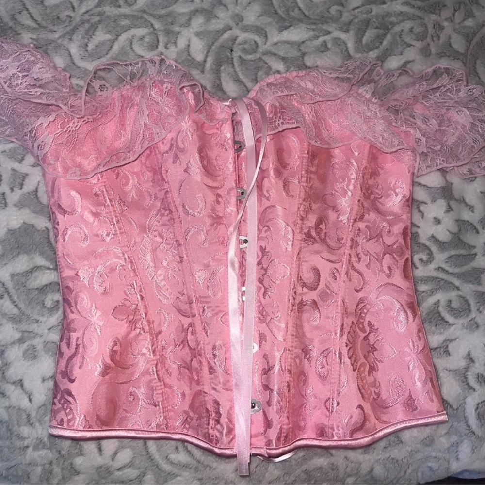 Pink Lace Corset Top